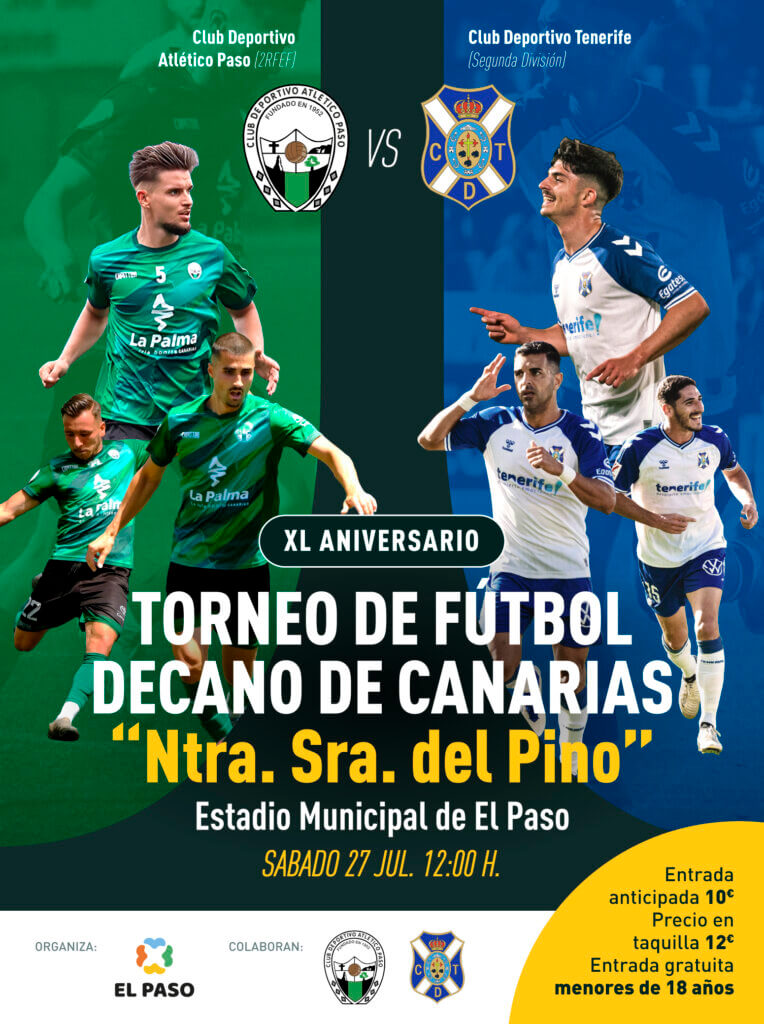 El CD Tenerife se enfrentará al CD Atlético Paso en la 60ª edición del Trofeo Nuestra Señora del Pino