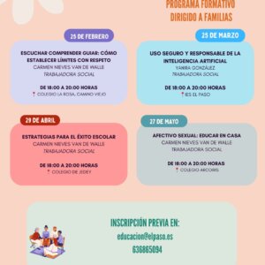 El Paso acerca a las familias nuevas herramientas educativas para hacer frente a los desafíos actuales